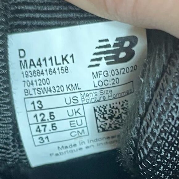 Size 13 New Balance 411 v1  WALKING Triple Black MA411LK1  Men’s shoes sneakers - Picture 7 of 7